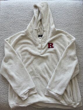 Colosseum Cream Sherpa Pullover RUTGERS